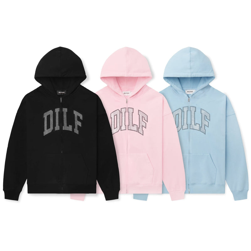 Rhinestone DILF Hoodie - - MILFDAD