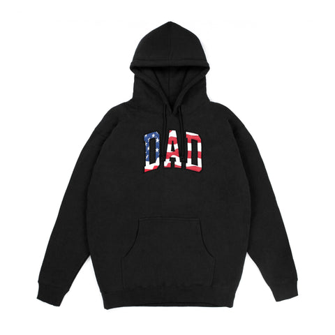 American Flag DAD Arc Logo Hoodie - Black