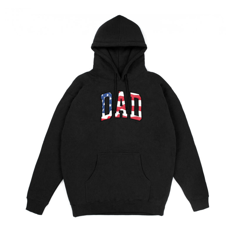 American Flag DAD Arc Logo Hoodie - Black