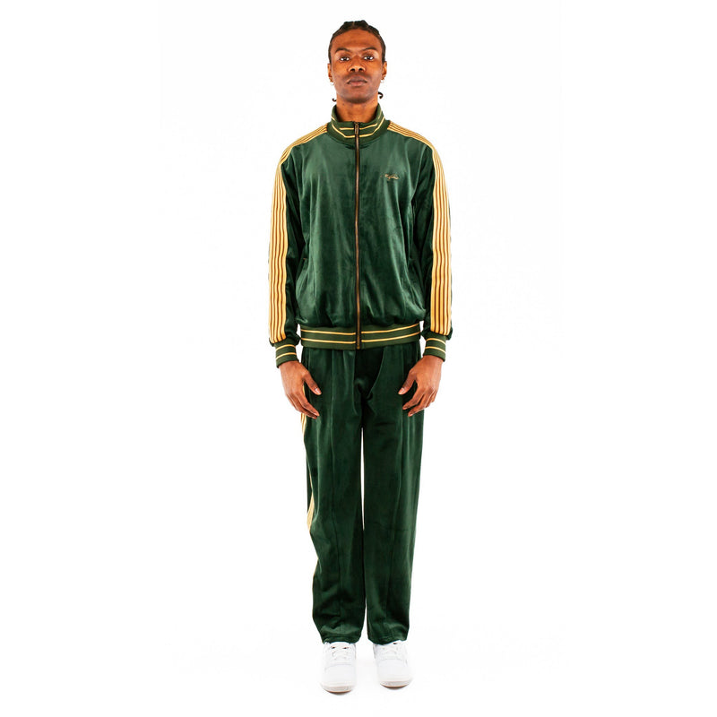 Velour Track Jacket - Emerald Green - - MILFDAD