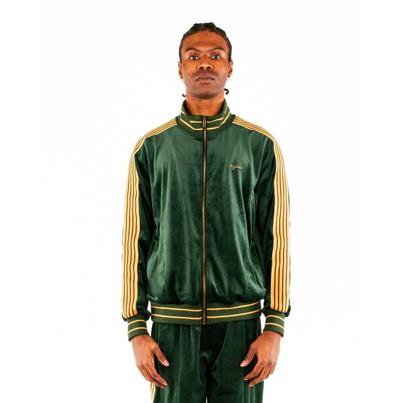 Velour Track Jacket - Emerald Green - - MILFDAD