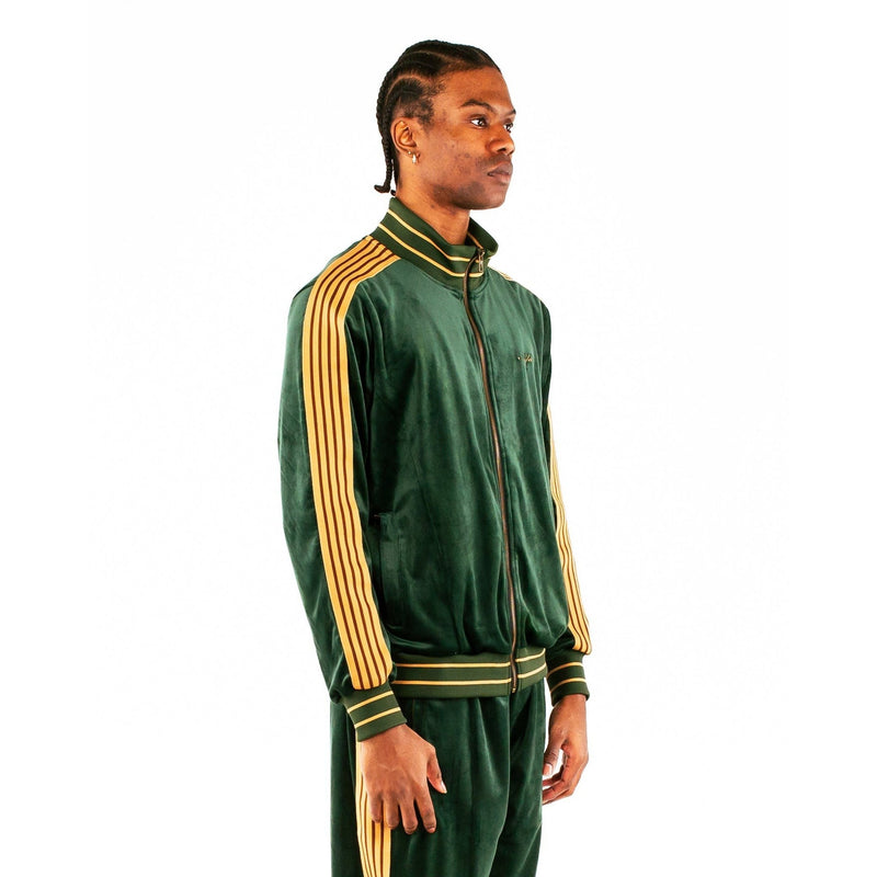Velour Track Jacket - Emerald Green - - MILFDAD