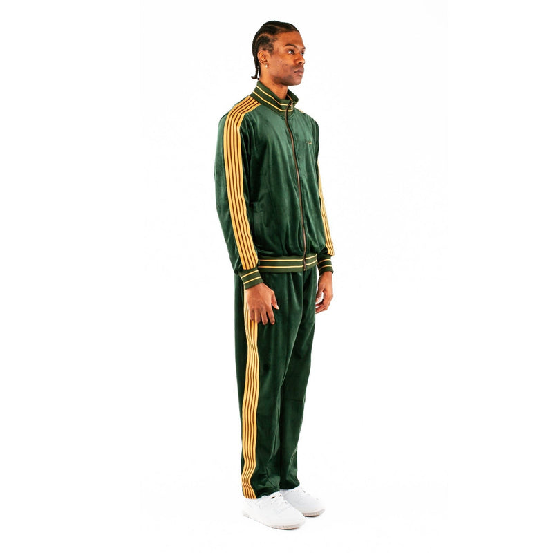 Velour Track Jacket - Emerald Green - - MILFDAD