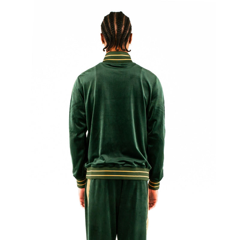 Velour Track Jacket - Emerald Green - - MILFDAD