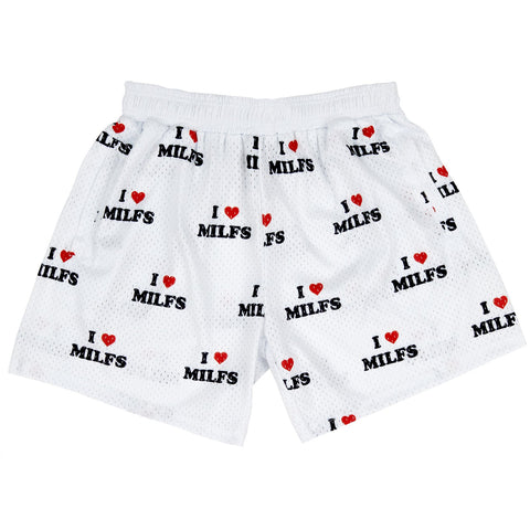 I <3 Milfs Shorts - White