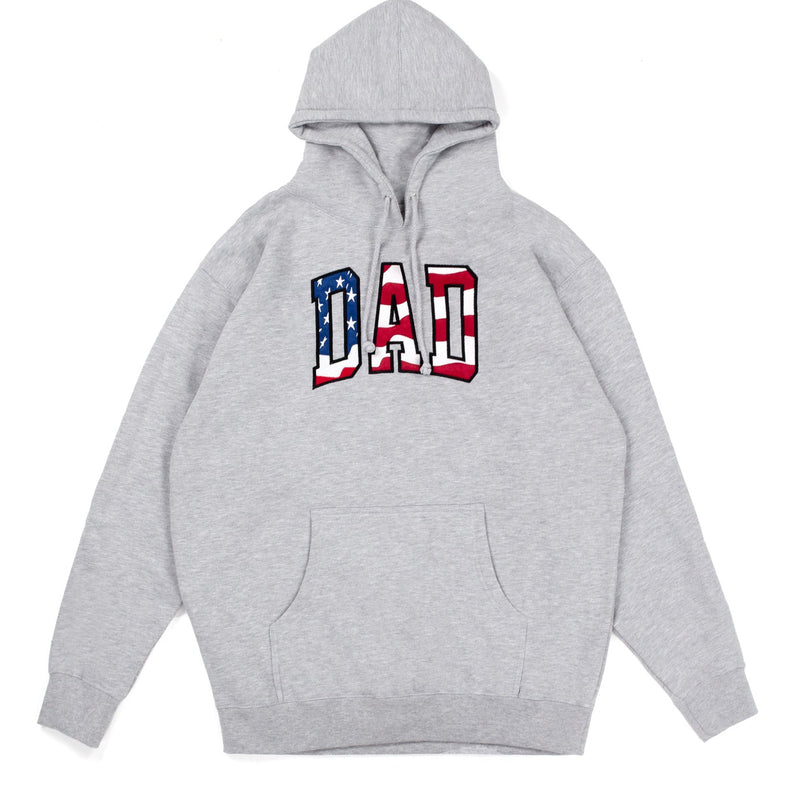 American Flag DAD Arc Logo Hoodie - Grey - MILFDAD