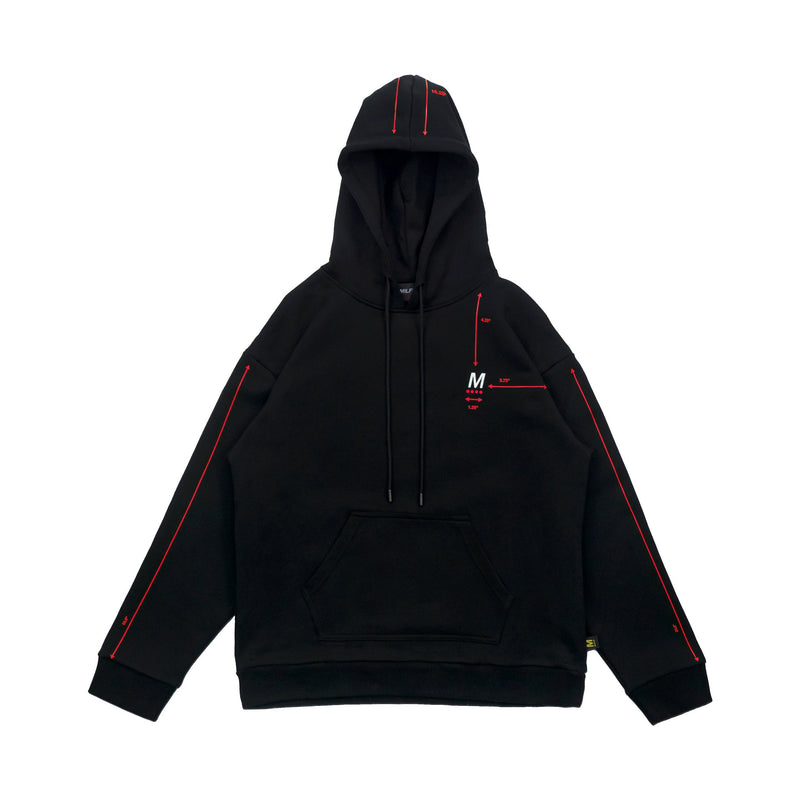 Diagram Hoodie - Black / Red - - MILFDAD