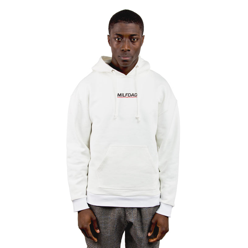 Milfdad Logo Hoodie - White - MILFDAD
