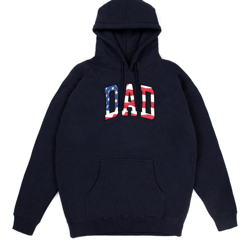 American Flag DAD Arc Logo Hoodie - Navy - MILFDAD