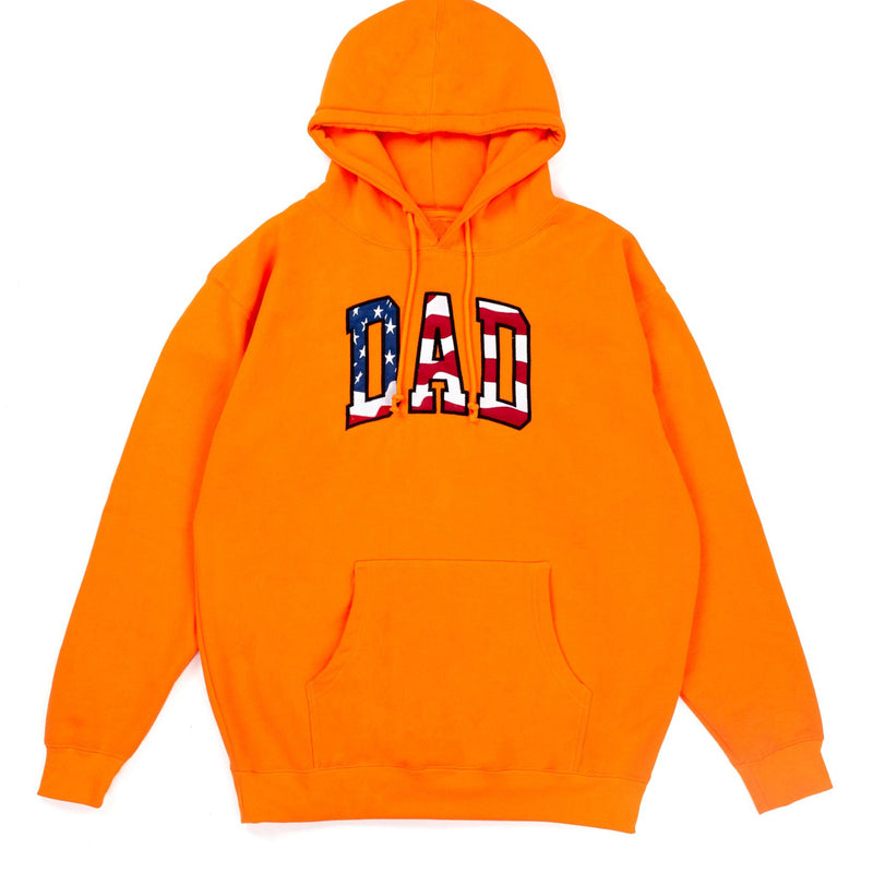 American Flag DAD Arc Logo Hoodie - Orange - MILFDAD