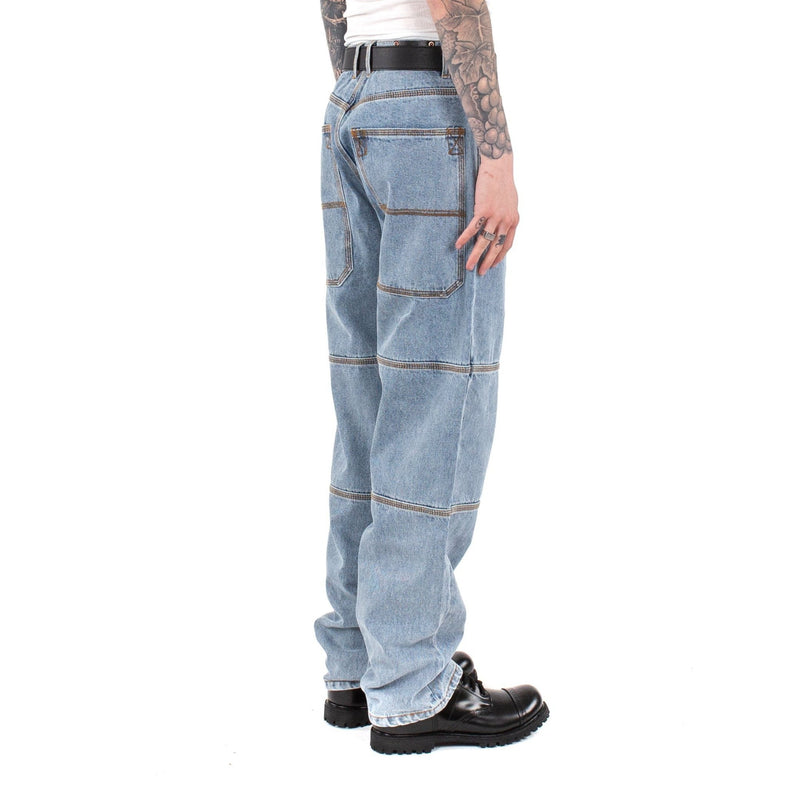 Triple Stitch Baggy Jeans - Light Blue - - MILFDAD
