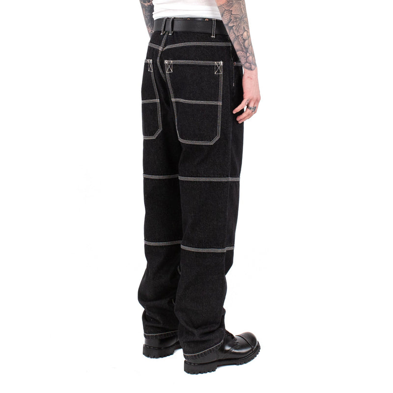 Triple Stitch Baggy Jeans - Black - - MILFDAD