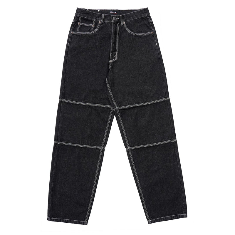 Triple Stitch Baggy Jeans - Black - - MILFDAD