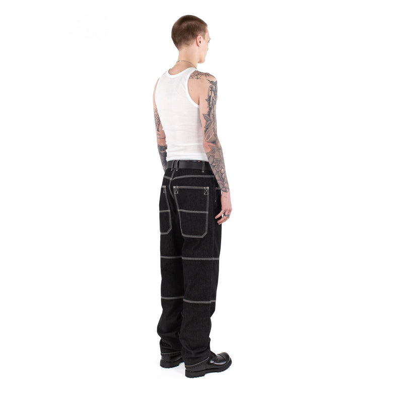 Triple Stitch Baggy Jeans - Black - - MILFDAD