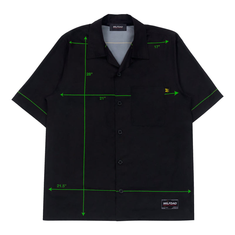 Diagram Button Shirt - Black / Green - - MILFDAD