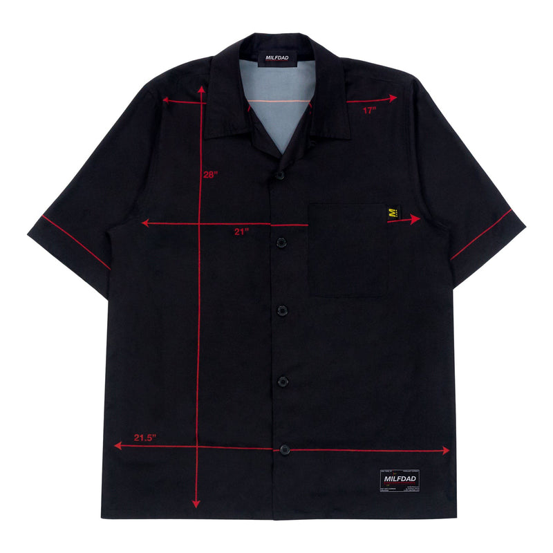 Diagram Button Shirt - Black / Red - - MILFDAD