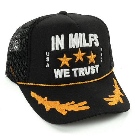 In MILFS We Trust Captain's Hat - Black