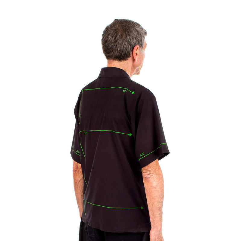 Diagram Button Shirt - Black / Green - - MILFDAD