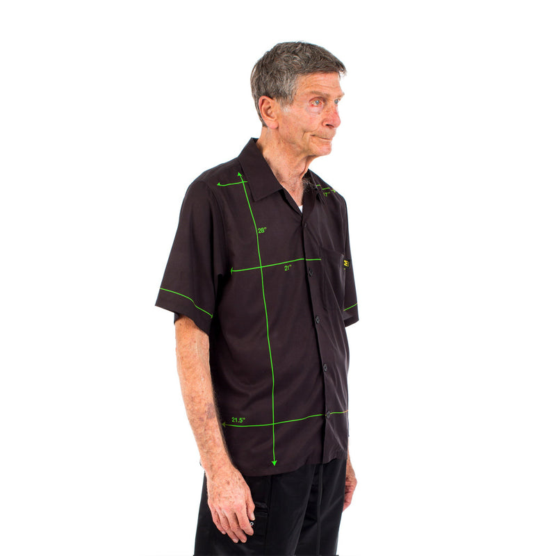 Diagram Button Shirt - Black / Green - - MILFDAD