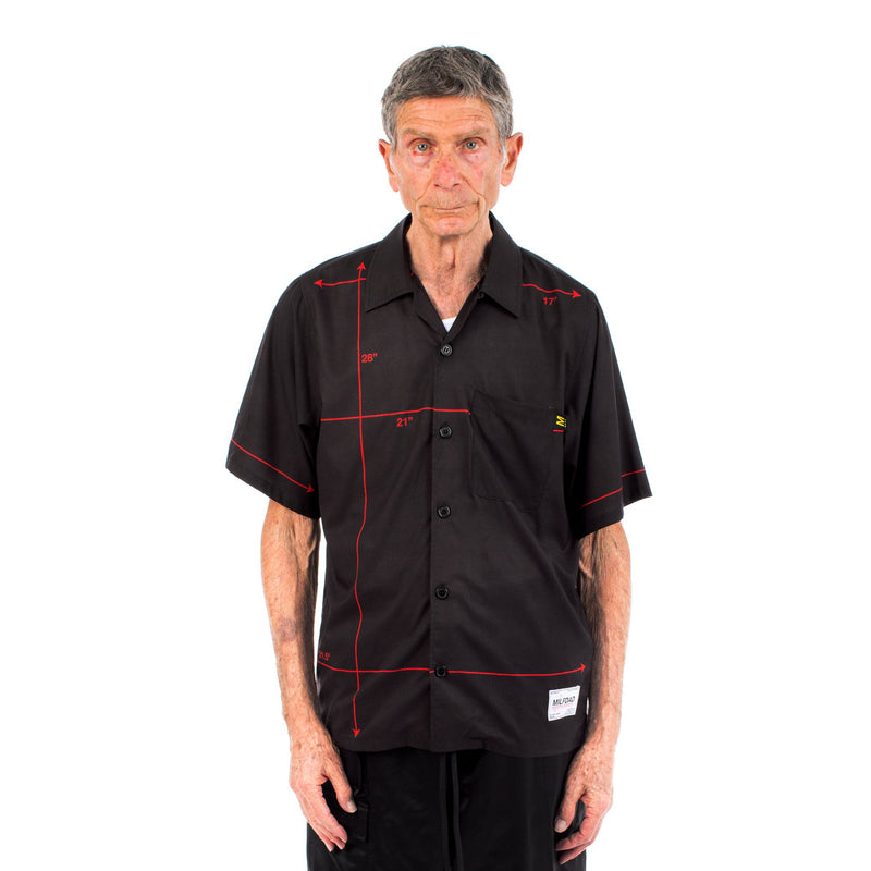 Diagram Button Shirt - Black / Red - - MILFDAD