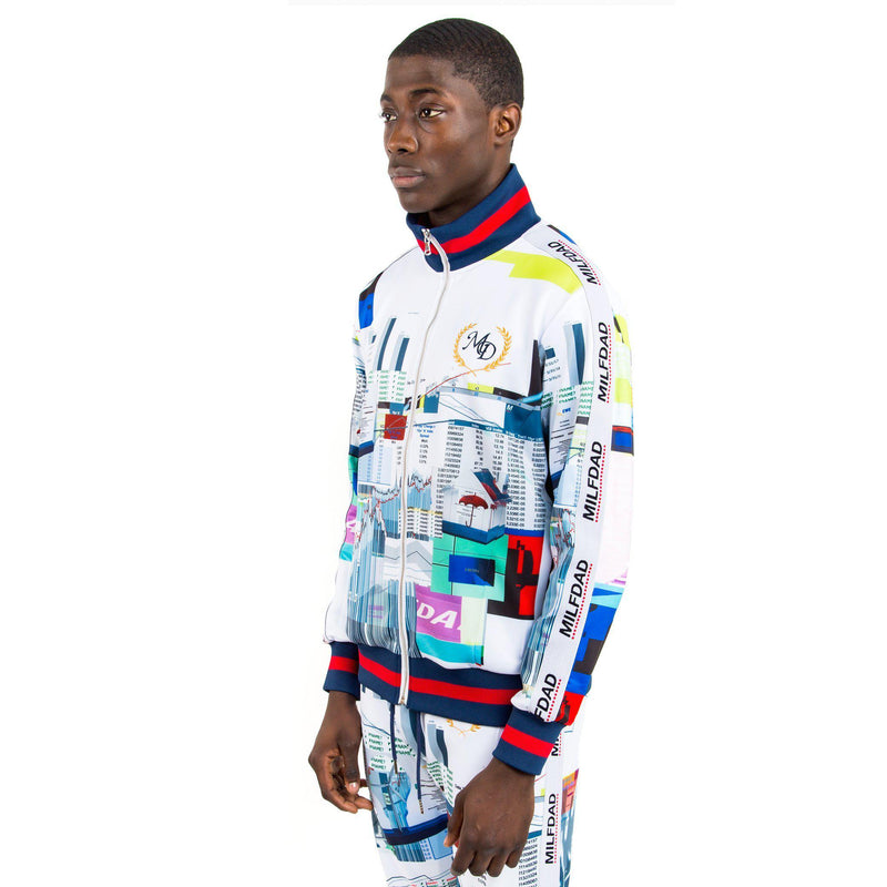 Track Jacket - Spreadsheet / White - MILFDAD