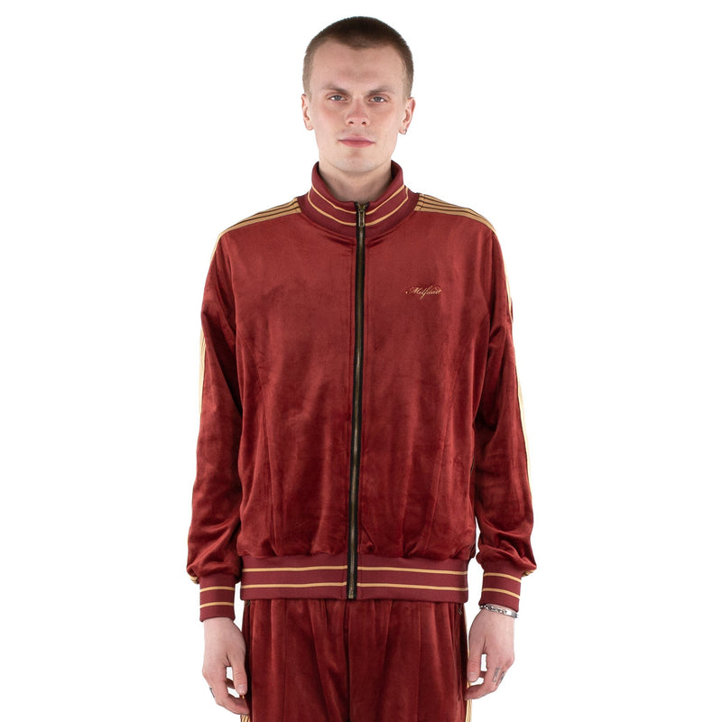 Velour Track Jacket - Ruby Red - - MILFDAD
