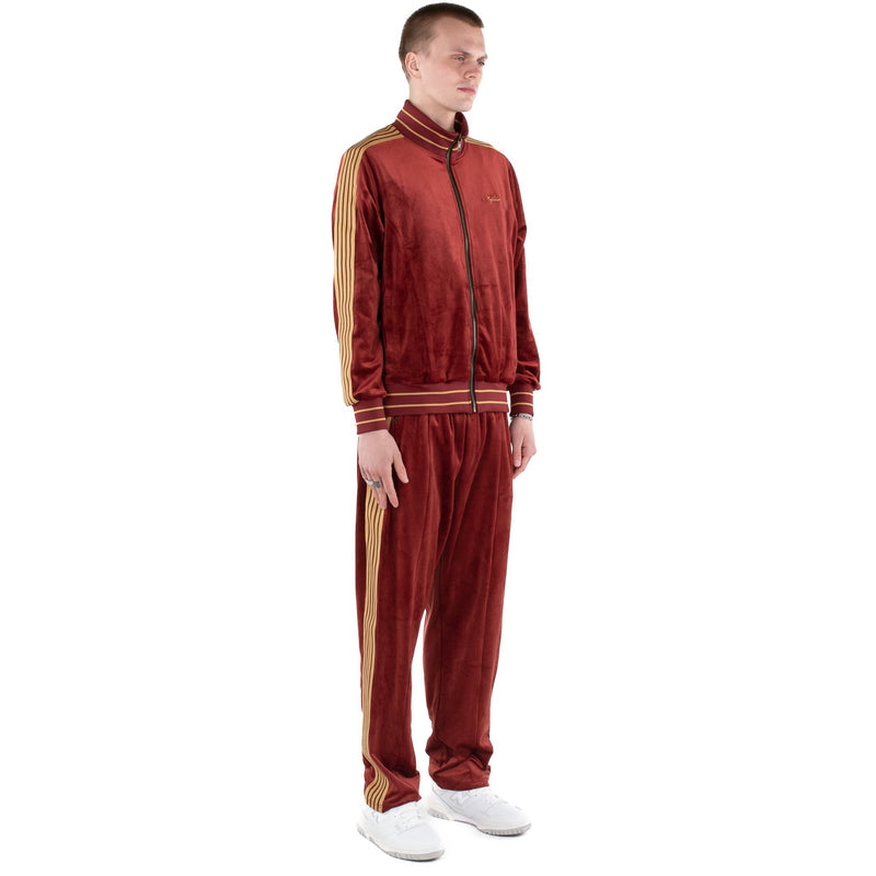 Velour Track Pants - Ruby Red - - MILFDAD
